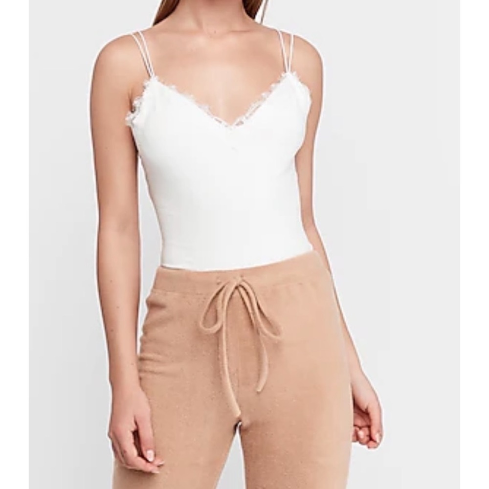 Express Lace Trim Strappy Back Tank